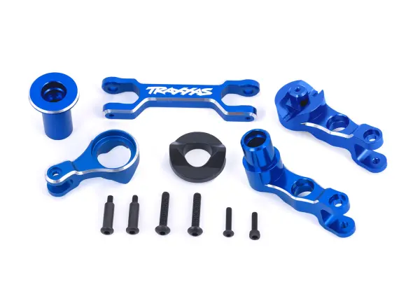 Traxxas Steering bellcranks (left + right)/ drag link (6061-T6 aluminium, blue-anodised) (fits X-MAXX) &mdash; image 2 of 2