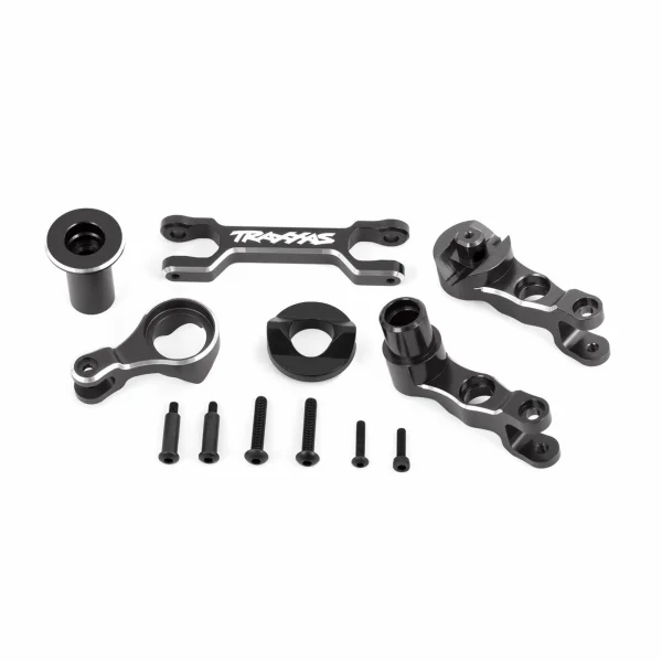 Traxxas Steering bellcranks (left + right)/ drag link (6061-T6 aluminium, gray-anodised) (fits X-MAXX)