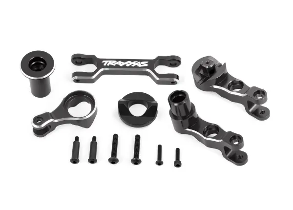 Traxxas Steering bellcranks (left + right)/ drag link (6061-T6 aluminium, gray-anodised) (fits X-MAXX) &mdash; image 2 of 2