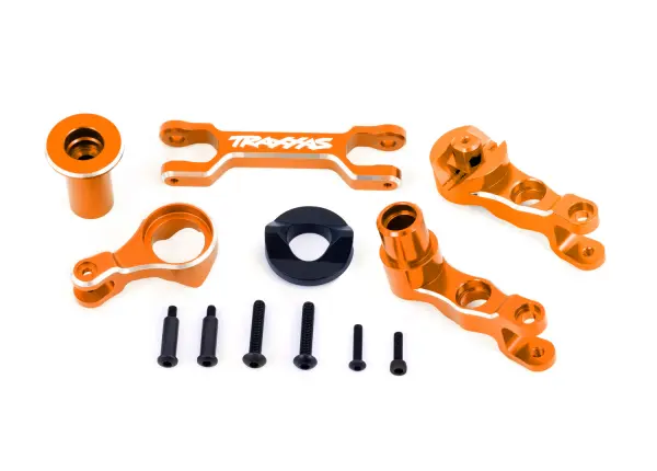 Traxxas Steering bellcranks (left + right)/ drag link (6061-T6 aluminium, orange-anodised) (fits X-MAXX) &mdash; image 2 of 2