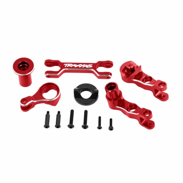 Traxxas Steering bellcranks (left + right)/ drag link (6061-T6 aluminium, red-anodised) (fits X-MAXX)