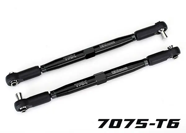 Traxxas Toe links, X-MAXX (Tubes black-anodised, 7075-T6 aluminium, stronger than titanium) (157mm) (2)/ rod ends, assembled with steel hollow balls (4)/ aluminium wrench, 10mm (1) — image 2 of 2