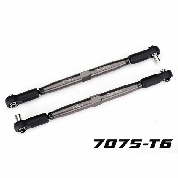 Traxxas Toe links, X-MAXX (Tubes gray-anodised, 7075-T6 aluminium, stronger than titanium) (157mm) (2)/ rod ends, assembled with steel hollow balls (4)/ aluminium wrench, 10mm (1)