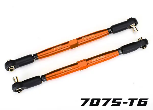 Traxxas Toe links, X-MAXX (Tubes orange-anodised, 7075-T6 aluminium, stronger than titanium) (157mm) (2)/ rod ends, assembled with steel hollow balls (4)/ aluminium wrench, 10mm (1) — image 2 of 2
