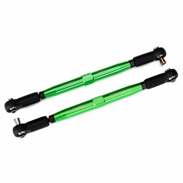 Traxxas Toe links X-MAXX (TUBES green-anodized 7075-T6 Aluminium stronger than titanium) (157mm) (2)/ rod ends assembled with steel hollow balls (4)/ Aluminium wrench 10mm (1)