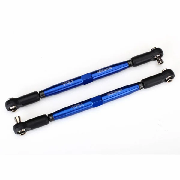 Traxxas Toe links X-MAXX (TUBES blue-anodized 7075-T6 Aluminium stronger than titanium) (157mm) (2)/ rod ends assembled with steel hollow balls (4)/ Aluminium wrench 10mm (1)