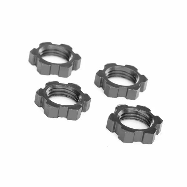 Traxxas Wheel nuts, splined, 17mm, serrated (gray-anodised) (4)