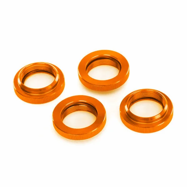 Traxxas Spring retainer (adjuster), orange-anodised aluminium, GTX Shocks (4) (assembled with o-ring) ** CLEARANCE **