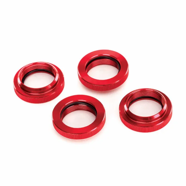 Traxxas X-MAXX Spring retainer (adjuster) red-anodized Aluminium GTX Shocks (4) (assembled with o-ring)