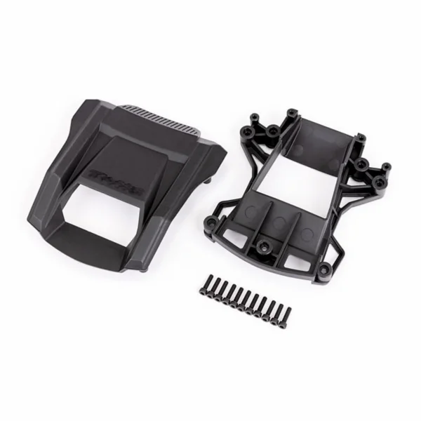 Traxxas Skid pads (hood scoop)/ mount/ 3x12mm CS (11) (attaches to 7812 body)