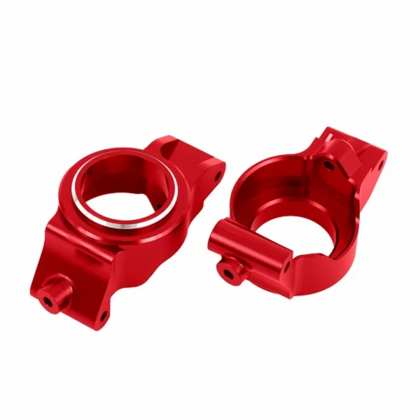 Traxxas Caster blocks (c-hubs), 6061-T6 aluminium (red-anodised), left + right