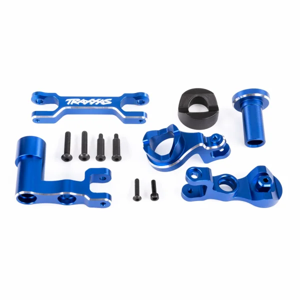 Traxxas Steering bellcranks (left + right)/ drag link (6061-T6 aluminium, blue-anodised) (fits XRT)