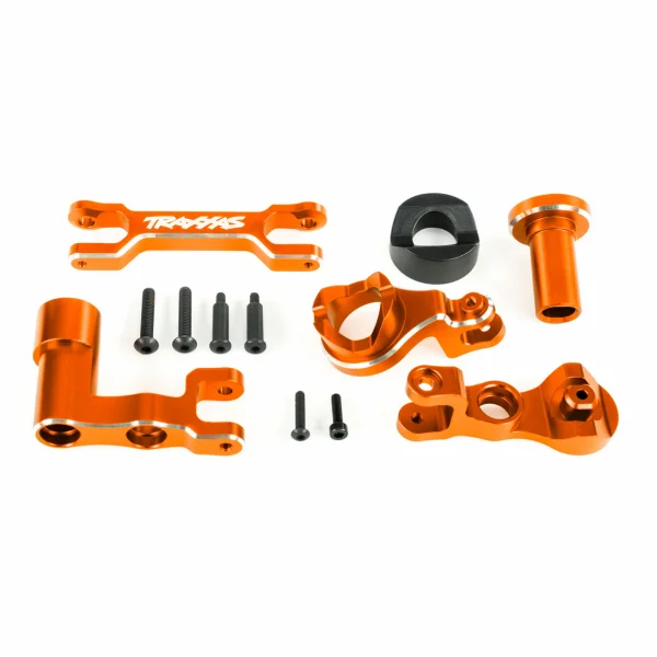 Traxxas Steering bellcranks (left + right)/ drag link (6061-T6 aluminium, orange-anodised) (fits XRT)