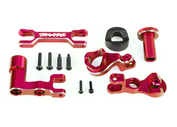 Traxxas Steering bellcranks (left + right)/ drag link (6061-T6 aluminium, red-anodised) (fits XRT) — image 2 of 2