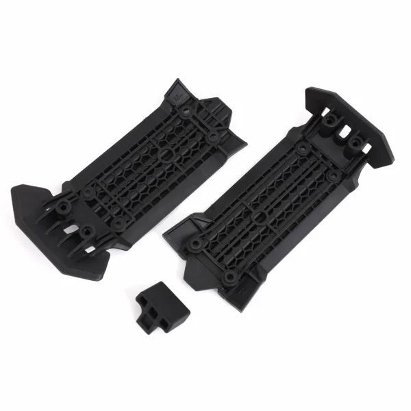 Traxxas Skid plate, front (1), rear (1)/ rubber impact cushion (1)