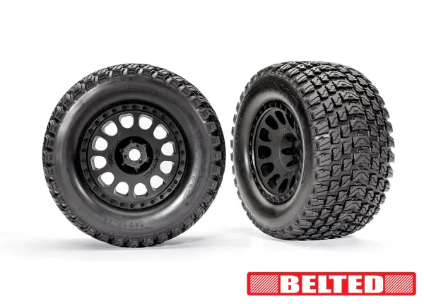 Traxxas Gravix 4.3 X-MAXX/XRT Belted Tyres Glued on Black Wheels (2) — image 2 of 2