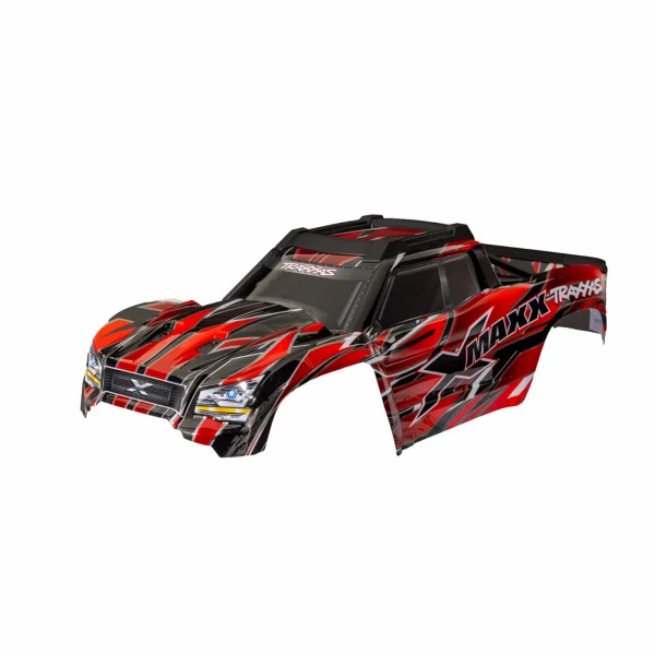 Traxxas Body, X-MAXX, red (painted, decals applied) (assembled with front + rear body mounts, rear body support, and tailgate protector)