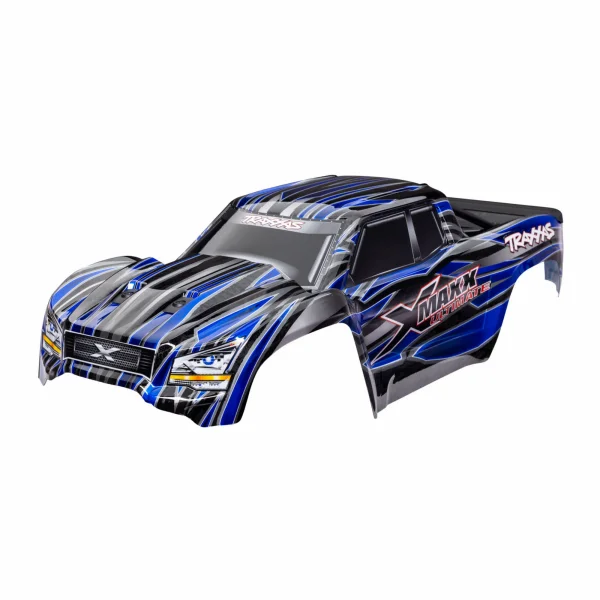 Traxxas Body, X-MAXX Ultimate, blue (painted, decals applied) (assembled with front + rear body mounts, rear body support, and tailgate protector) ** CLEARANCE **