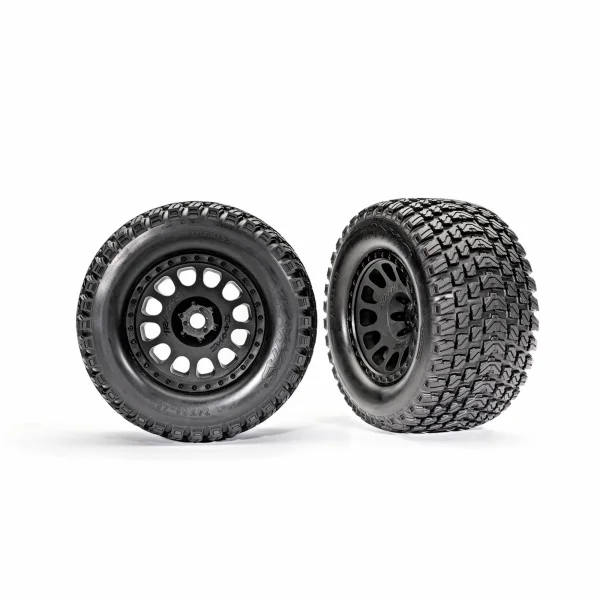 Traxxas Tyres + wheels, assembled, glued (XRT Race black wheels, Gravix Tyres, foam inserts) (left + right)