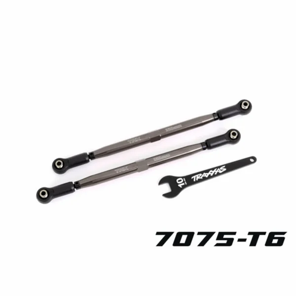 Traxxas Toe links, front (Tubes gray-anodised, 7075-T6 aluminium, stronger than titanium) (2) (for use with 7895 X-MAXX WideMaxx suspension kit)