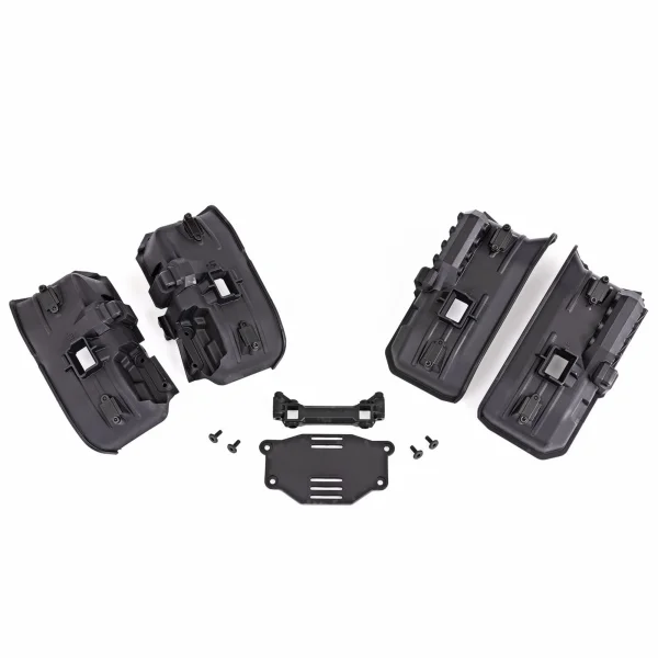 Traxxas Fenders, inner (wide), front + rear (2 each)/ rock light covers (8)/ battery plate/ 3x8 flat-head screws (4) (for clipless body mounting)