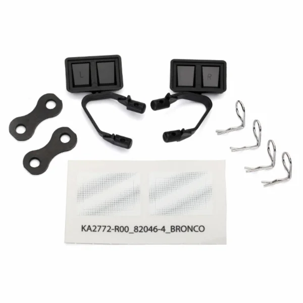 Traxxas Mirrors side black (left right)/ retainers (2)/ body clips (4)