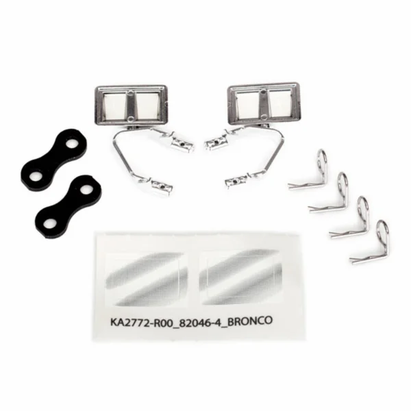 Traxxas Mirrors side chrome (left right)/ retainers (2)/ body clips (4)