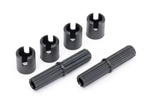 Traxxas Half shafts, center (external splined) (2)/ pin retainer (4) (plastic parts only) &mdash; image 2 of 2