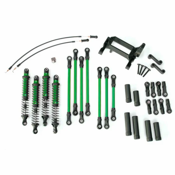 Traxxas Long arm lift kit, TRX-4, complete (includes green powder coated links, green-anodised Shocks)
