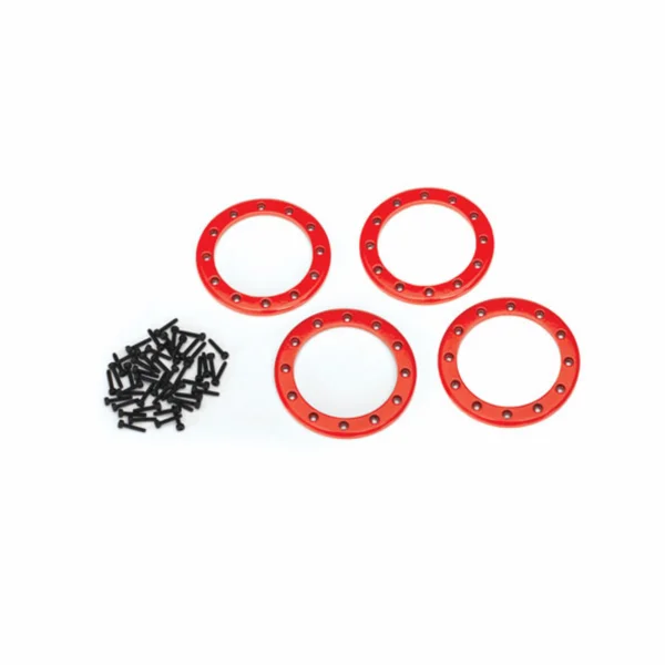 Traxxas Beadlock rings red (2.2) (Aluminium) (4)/ 2x10 CS (48)