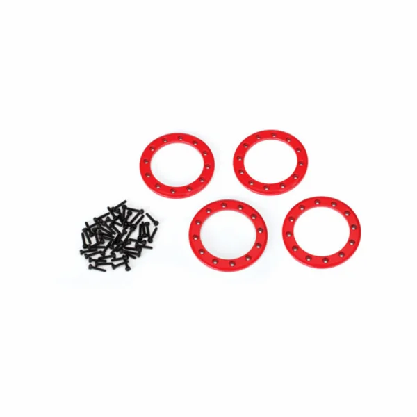 Traxxas Beadlock rings red (1.9) (Aluminium) (4)/ 2x10 CS (48)
