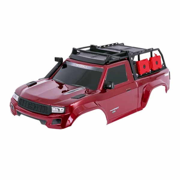 Traxxas Body, TRX-4 Sport, complete, red (painted, decals applied) (includes grille, side mirrors, door handles, windshield wipers, expedition rack, + clipless mounting) (requires 8080X inner fenders)