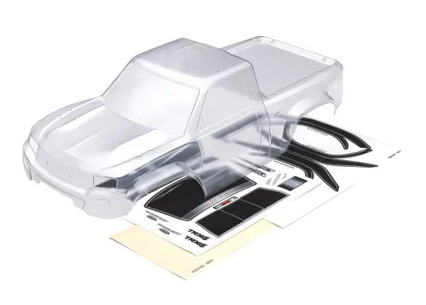 Traxxas Body, TRX-4 Sport (clear, trimmed, die-cut for clipless mounting, requires painting)/ window masks/ decal sheet — image 2 of 2