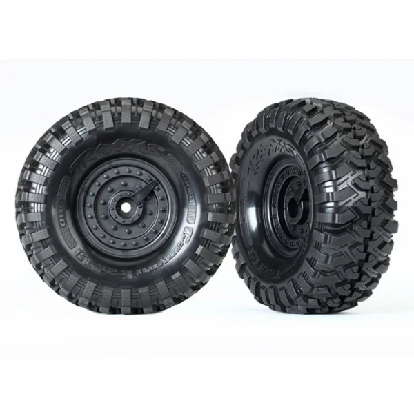 Traxxas Tires and wheels assembled glued (Tactical wheels Canyon Trail 1.9 tires) (2)