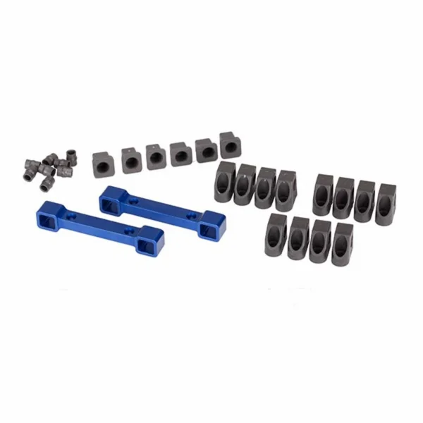 Traxxas Mounts suspension arms Aluminium (blue-anodized) (front rear)/ hinge pin retainers (12)/ inserts (6)
