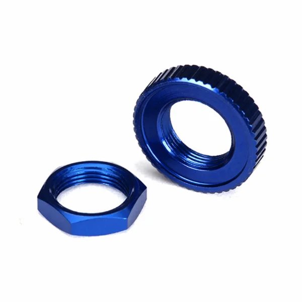 Traxxas Servo saver nuts Aluminium blue-anodized (hex (1) serrated (1)