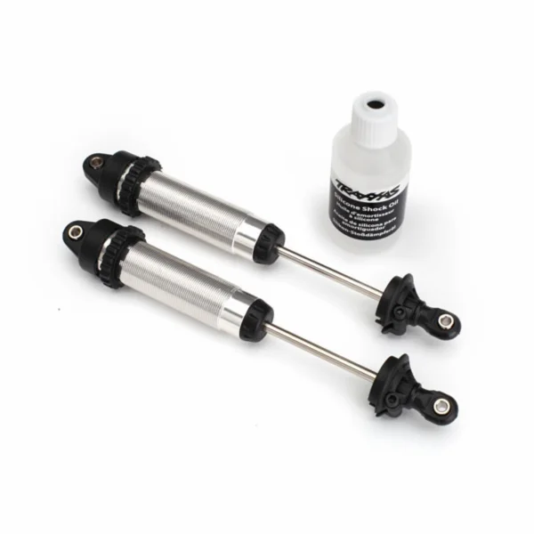 Traxxas Shocks GTR 139mm silver Aluminium (fully assembled w/o springs) (rear threaded) (2)