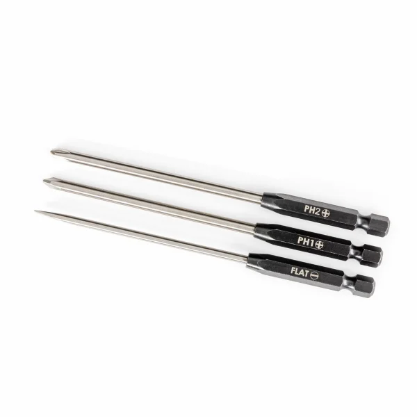 Traxxas Speed Bit Set, screwdriver, 3 Piece straight (3mm slotted, 1 Phillips, and 2 Phillips bits), 1/4 drive