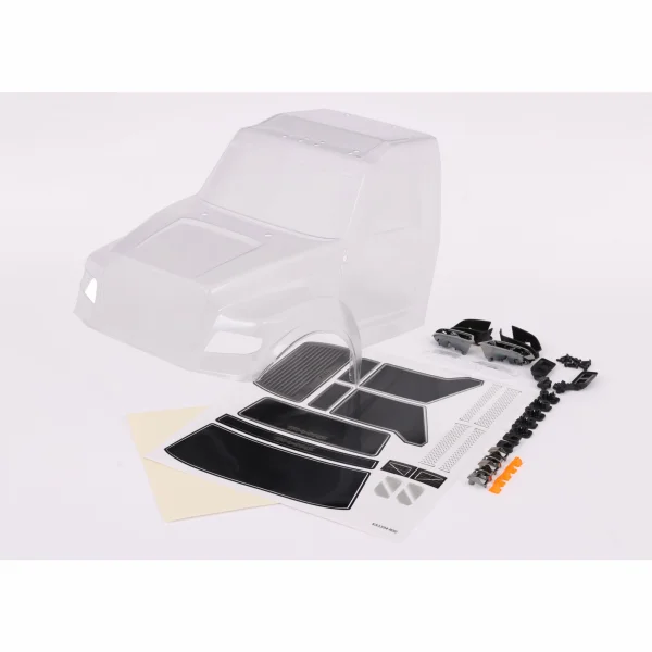 Traxxas Body, TRX-6 Ultimate RC Hauler (clear, requires painting) (includes headlights, roof lights, side mirrors, + decals)