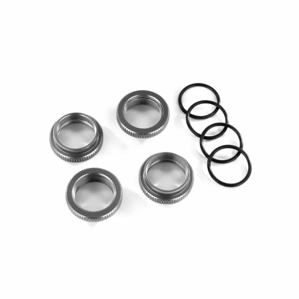 Traxxas Spring retainer (adjuster), gray-anodised aluminium, GT-MAXX Shocks (4) (assembled with o-ring