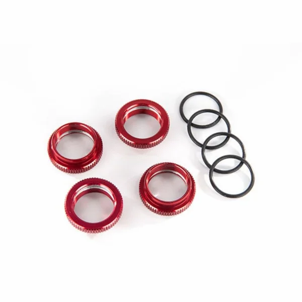 Traxxas Spring retainer (adjuster) red-anodized Aluminium GT-MAXX Shocks (4) (assembled with o-ring)