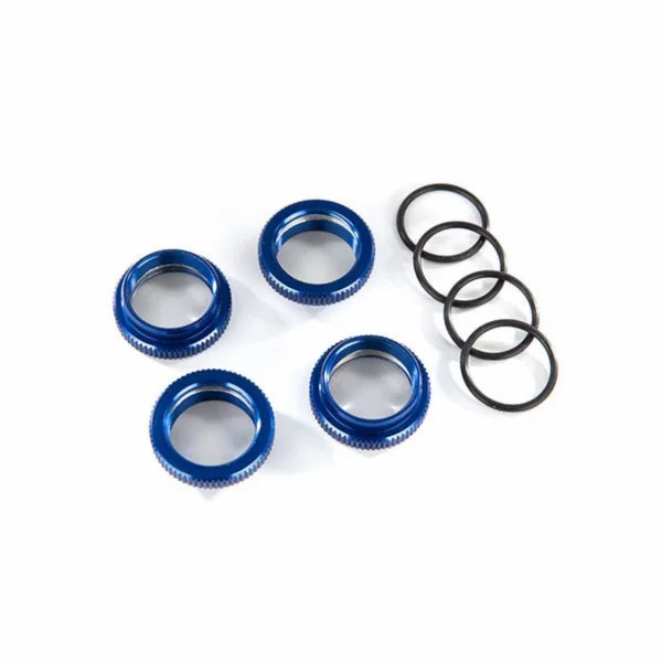 Traxxas Spring retainer (adjuster) blue-anodized Aluminium GT-MAXX Shocks (4) (assembled with o-ring)