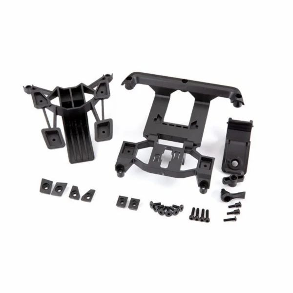 Traxxas Body Mounts, Front + Rear / 3x12mm CS (4) / 3x12mm Shoulder Screw (2 pcs) / 3x10mm Flat-Head Machine Screw (8) / 3x12mm BCS (1)