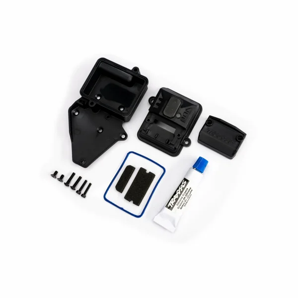 Traxxas Box, receiver (sealed)/ foam pads/ 2.5x12mm CS (2)/ 3x6mm CCS (2)/ 3x12mm BCS (2)