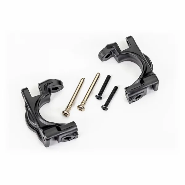 Traxxas Caster blocks (c-hubs), extreme heavy duty, black (left + right)/ 3x32mm hinge pins (2)/ 3x20mm BCS (2) (for use with 9080 upgrade kit)