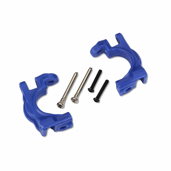 Traxxas Caster blocks (c-hubs), extreme heavy duty, blue (left + right)/ 3x32mm hinge pins (2)/ 3x20mm BCS (2) (for use with 9080 upgrade kit)
