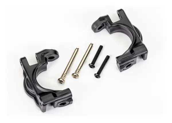Traxxas Caster blocks (c-hubs), extreme heavy duty, black (left + right)/ 3x32mm hinge pins (2)/ 3x20mm BCS (2) (for use with 9080 upgrade kit) &mdash; image 2 of 2