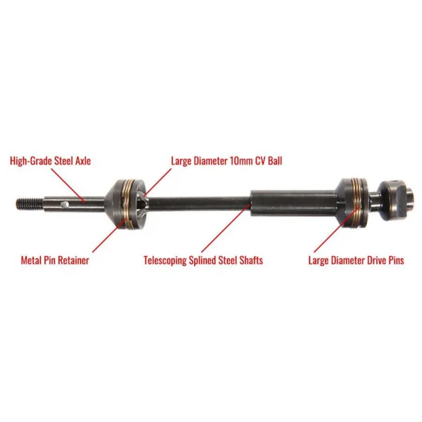 Traxxas Heavy Duty Steel Splined Front Driveshafts (Complete Assembly) (2)