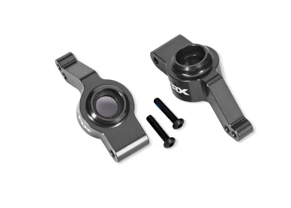 Traxxas Carriers, stub axle, rear, 6061-T6 aluminium, left + right (grey-anodised) (for use with 9080 upgrade kit) — image 2 of 2