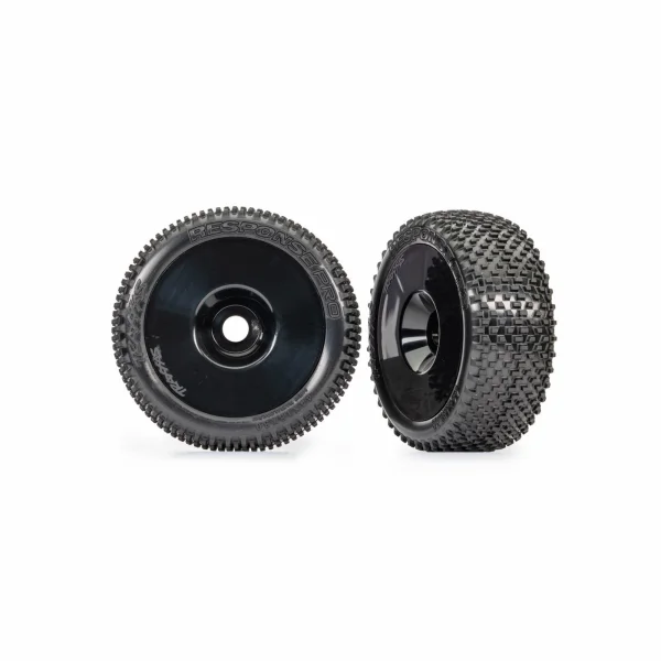 Traxxas Tyres + wheels, assembled, glued (black dished 3.0 wheels, Response Pro 3.0 tyres, foam inserts) (2) — image 1 of 2